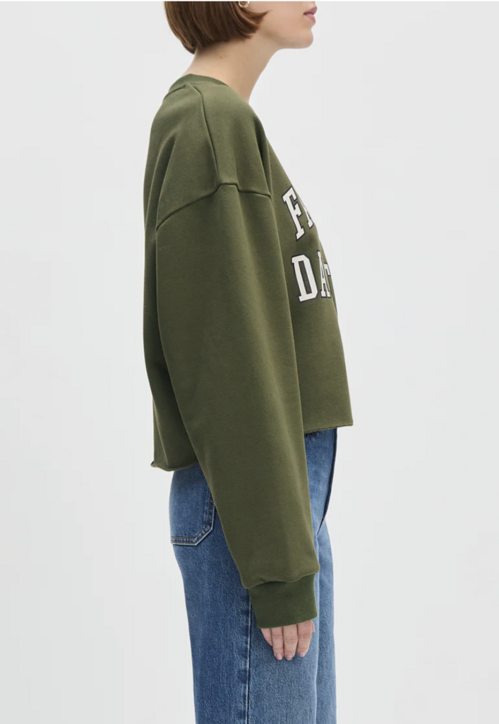 Favorite Daughter Cropped Collegiate Sweatshirt / H. Grey