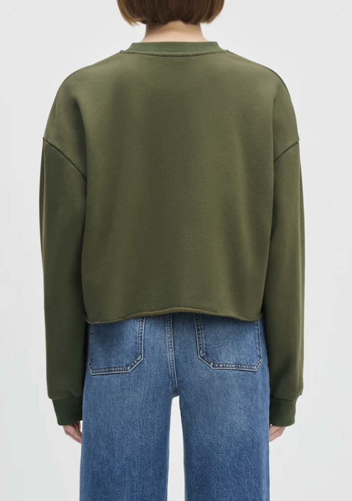 Favorite Daughter Cropped Collegiate Sweatshirt / H. Grey