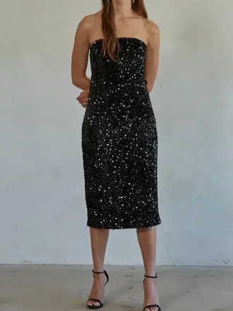 By Together Like Lovers Sequin Strapless Dress