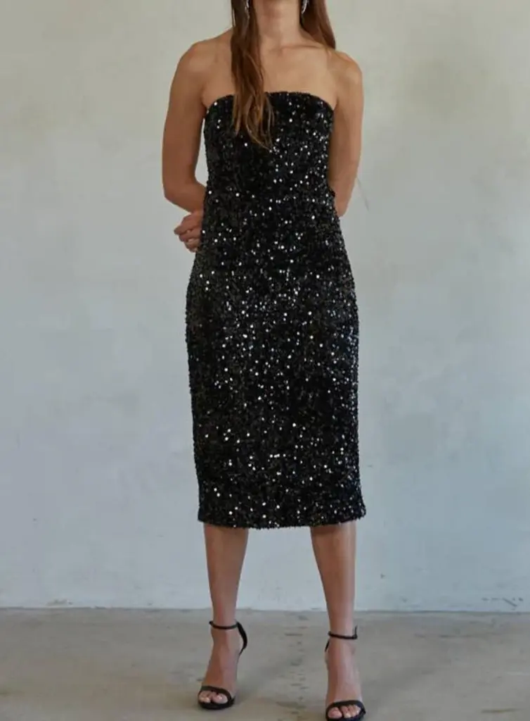 By Together Like Lovers Sequin Strapless Dress