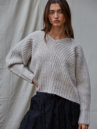 By Together The Statement V-Ribbed Sweater