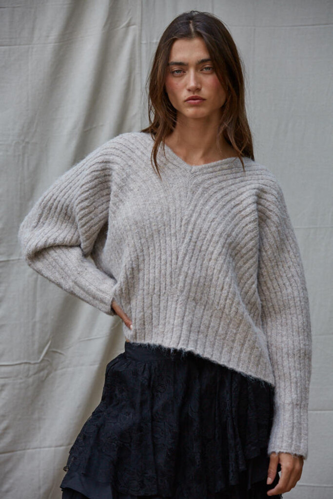 By Together The Statement V-Ribbed Sweater