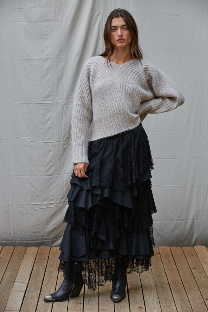 By Together The Statement V-Ribbed Sweater