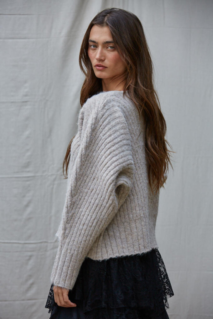 By Together The Statement V-Ribbed Sweater