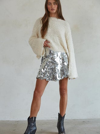 By Together Have  it all silver sparkle Skirt