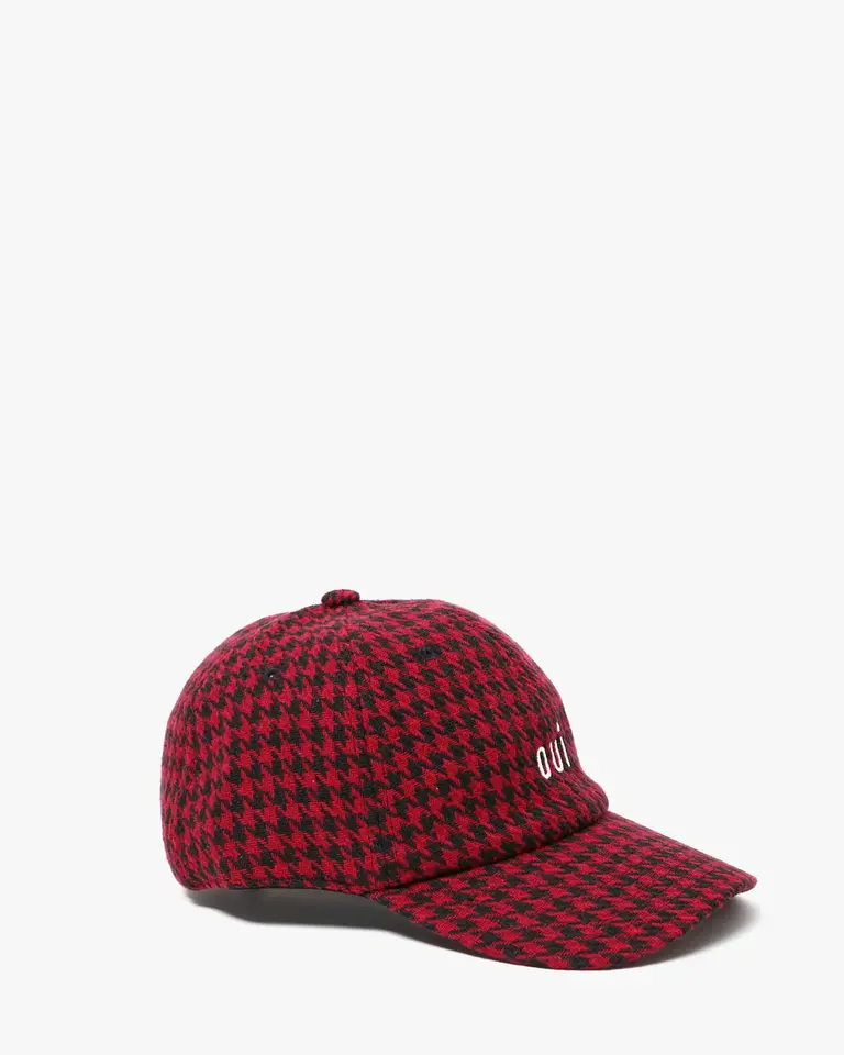 Clare V. Petit Oui Houndstooth Baseball Hat