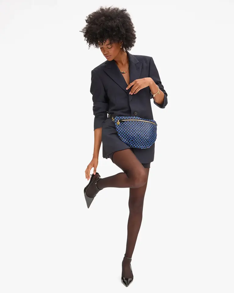 Clare V. Woven Checker Grande Fanny