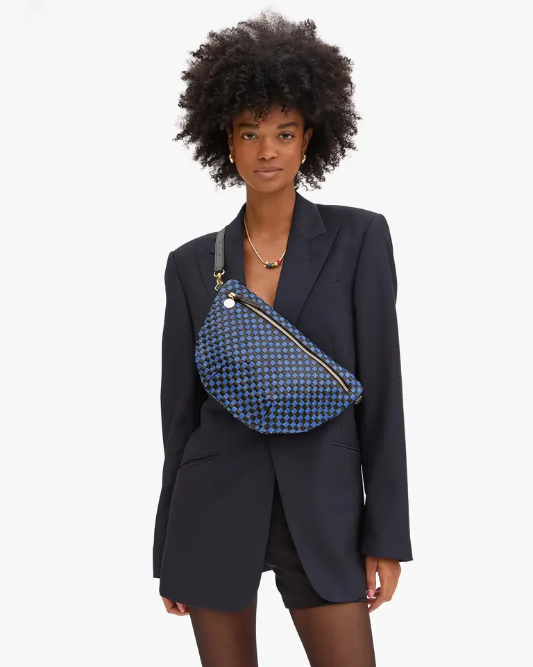 Clare V. Woven Checker Grande Fanny