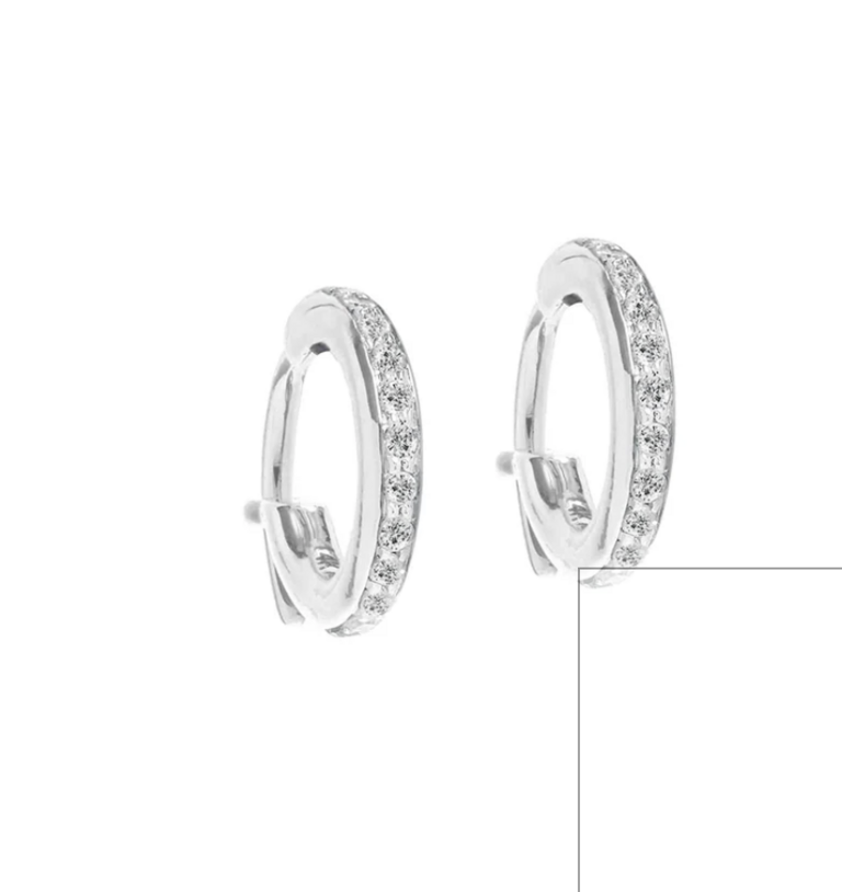Adina Reyter Pavé Huggie Hoops Silver
