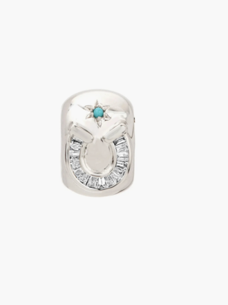 Adina Reyter Baguette + Turq. Horseshoe Lucky Bead