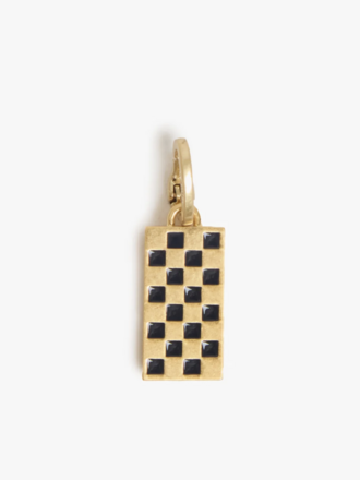 Clare V. Checker Dog Tag Charm