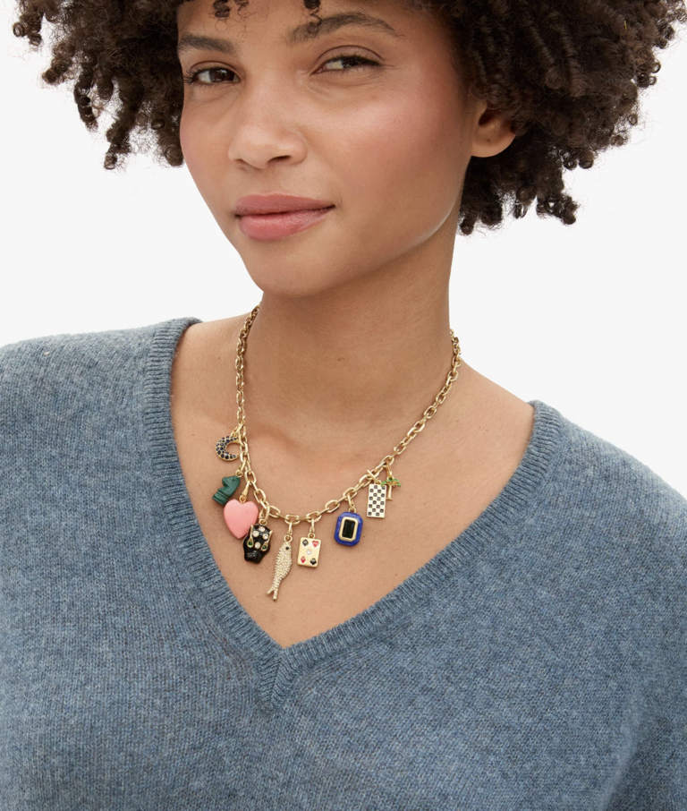 Clare V. Checker Dog Tag Charm