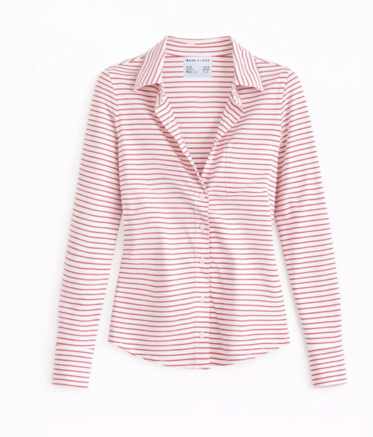 Cissa The FITTED Shirt in Red Stripe