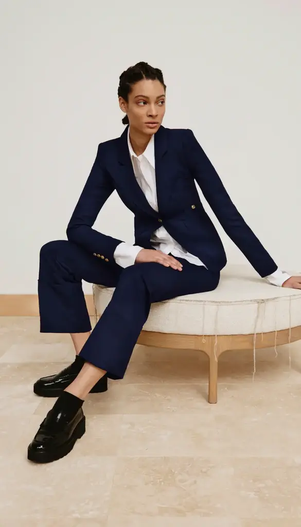 Smythe Cuffed Navy Flood Pant