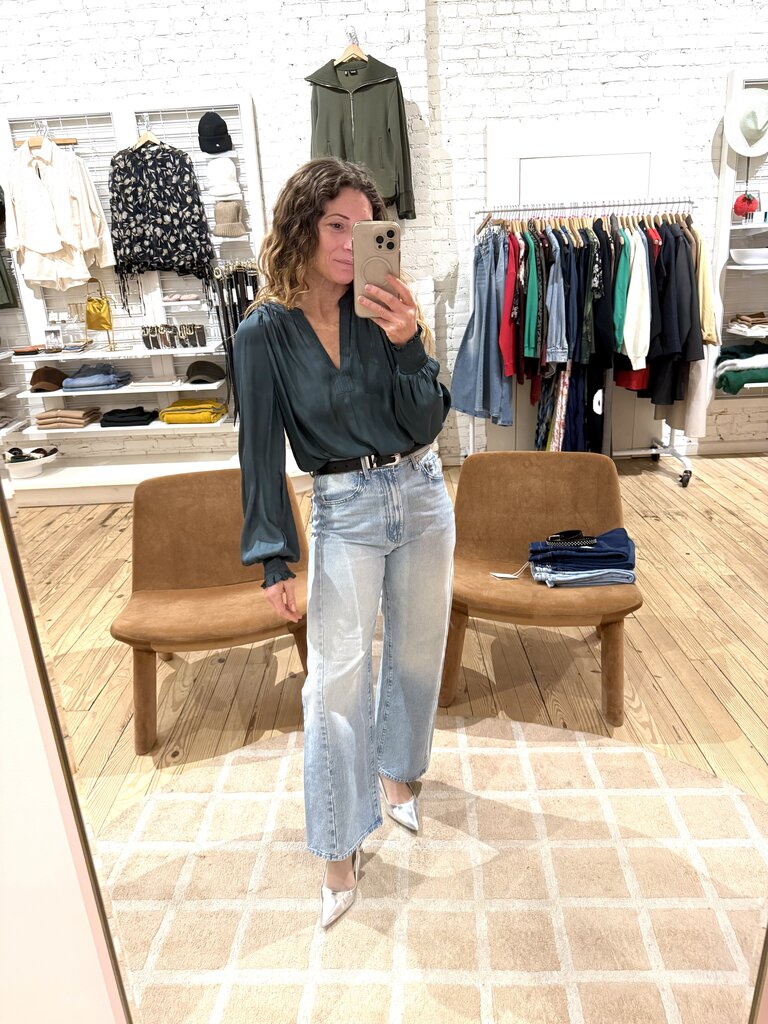 Current Air L/S Split Neck Blouse