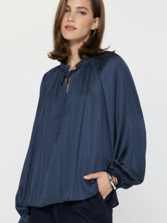 Current Air Split Neck Ruffle Blouse