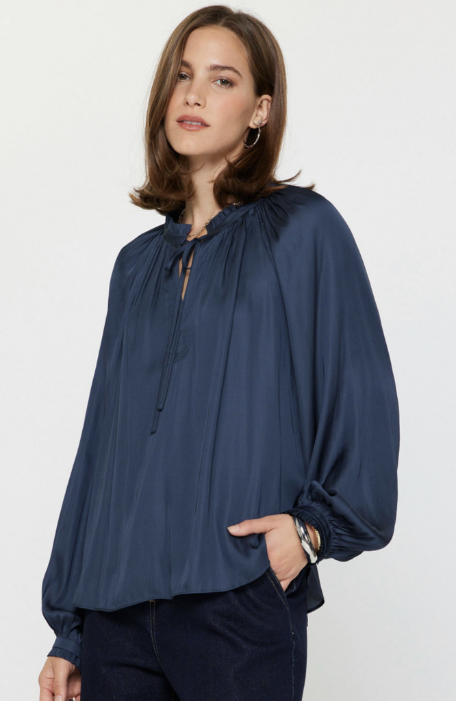 Current Air Split Neck Ruffle Blouse