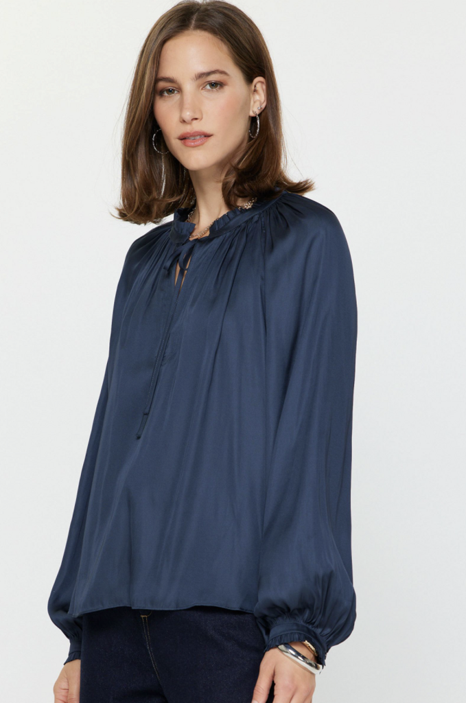 Current Air Split Neck Ruffle Blouse
