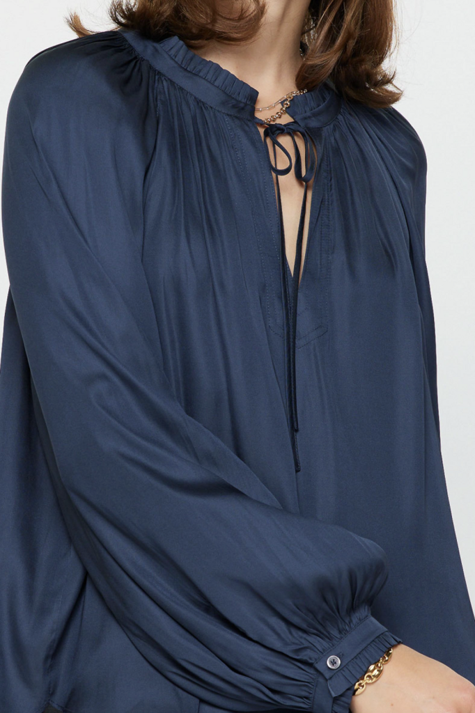 Current Air Split Neck Ruffle Blouse