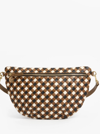 Clare V. Grande Fanny Oat Gingham Woven