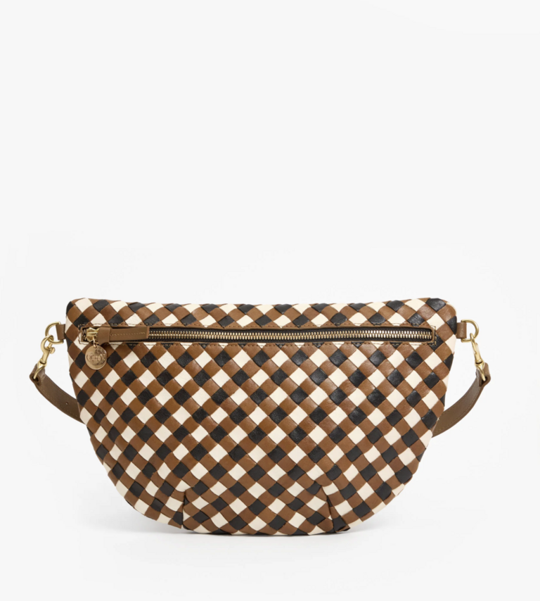 Clare V. Grande Fanny Oat Gingham Woven