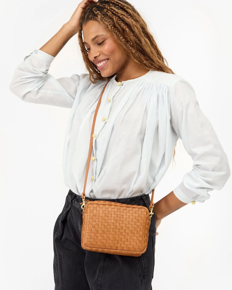 Clare V. Midi Sac Woven Checker