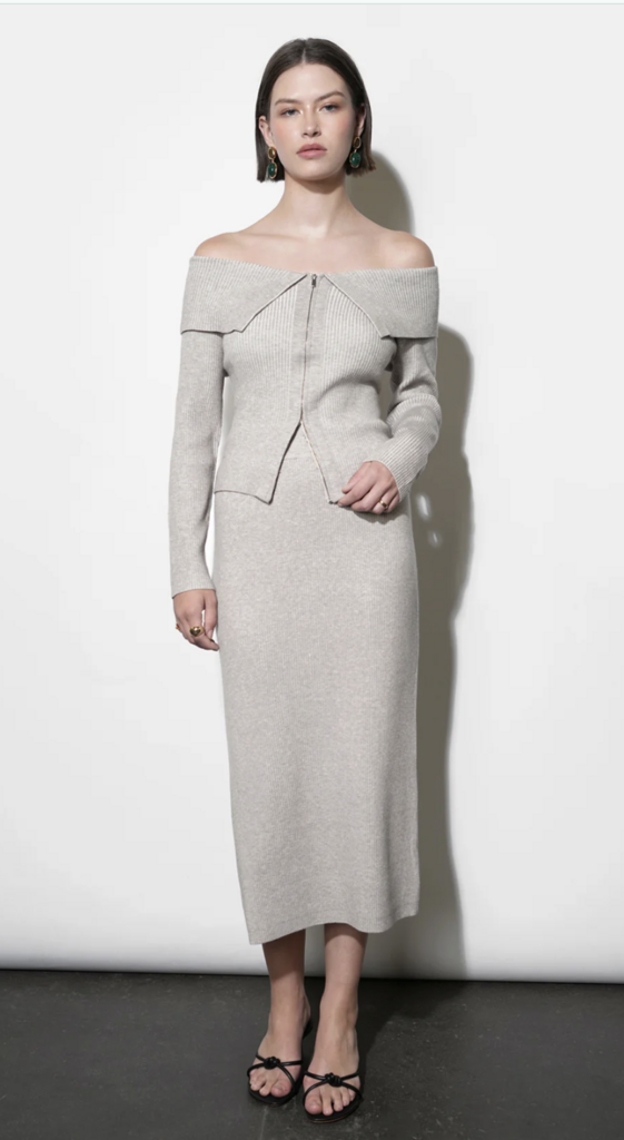 Greylin Hazel OTS Zip Knit Top