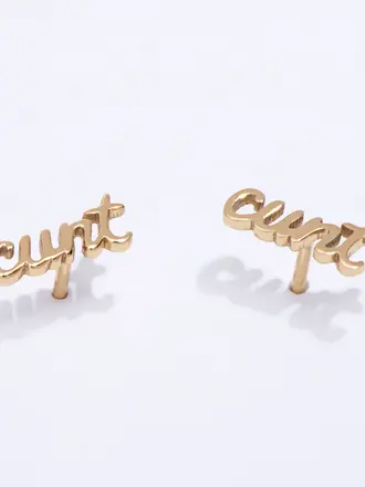 Cunt Script Stud Earrings