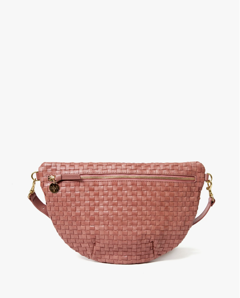 Clare V. Grande Woven Checker Fanny