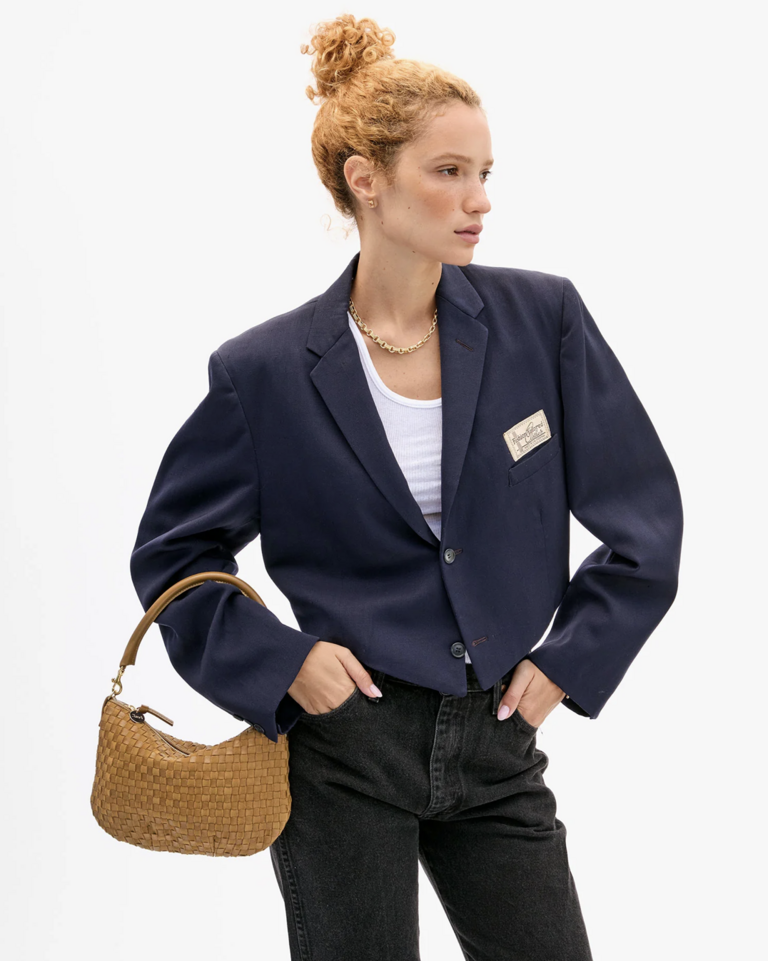 Clare V. Leather and Suede Petit Moyen Messenger