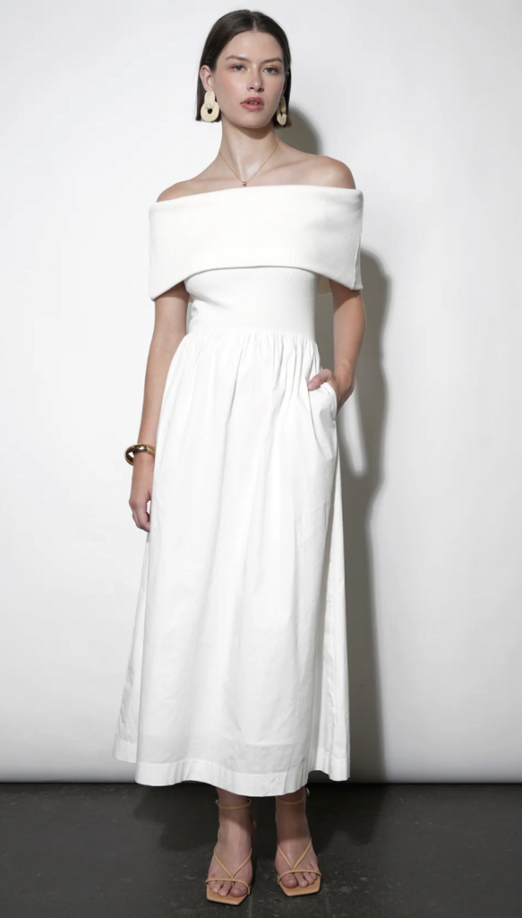 Greylin Marjorie Mixed Media Midi Dress