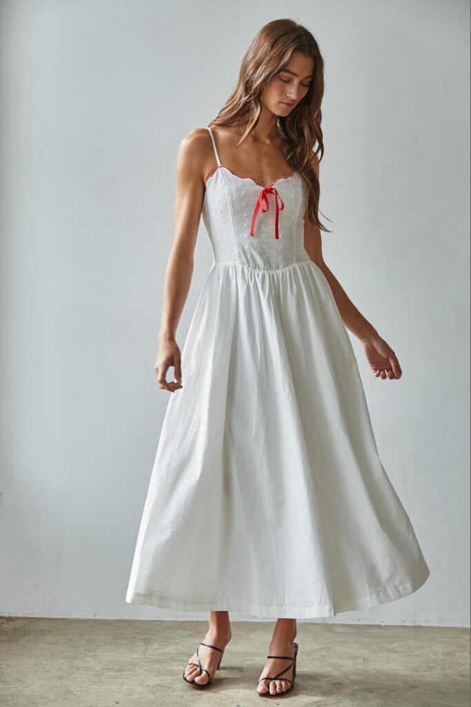 By Together Cerise Floral Eyelet Dress