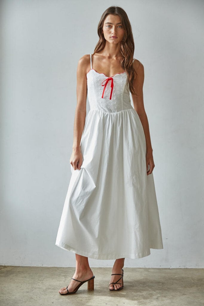 By Together Cerise Floral Eyelet Dress