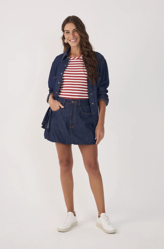 Dress To Clothing Demin Bubble Mini Skirt