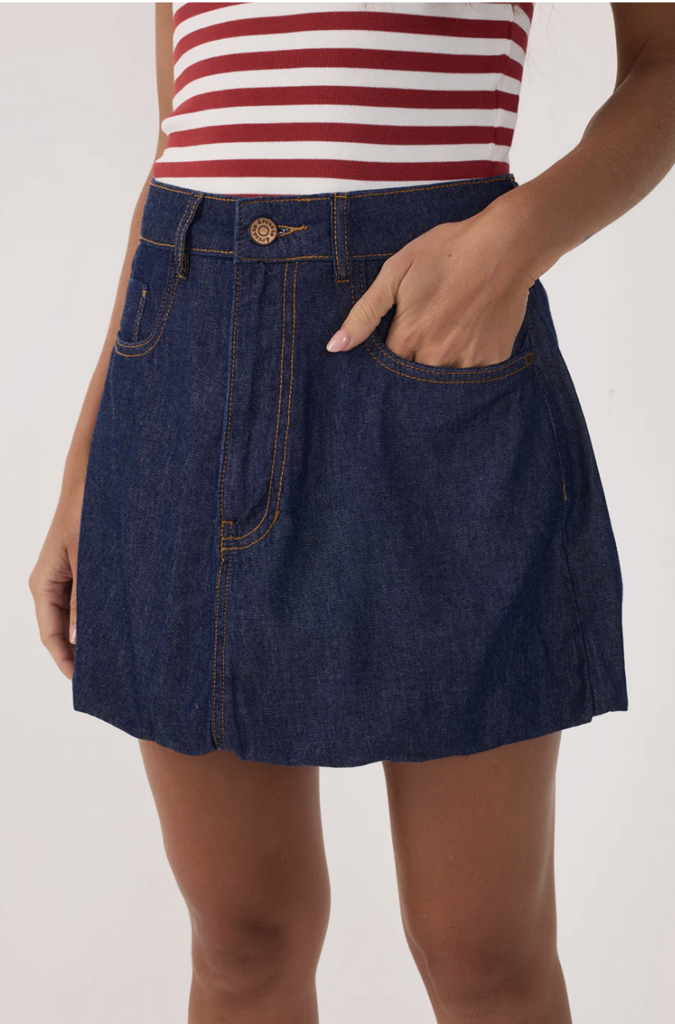 Dress To Clothing Demin Bubble Mini Skirt