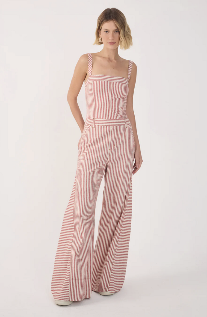 Dress To Clothing Striped Twill Jumpsuit