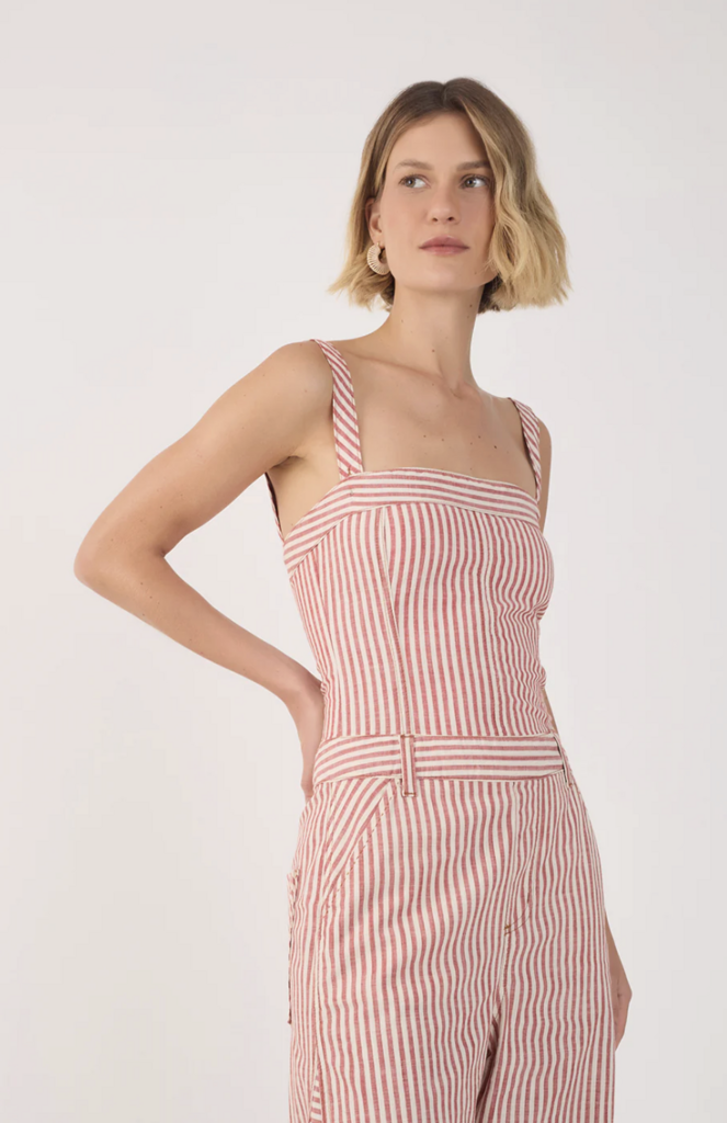 Dress To Clothing Striped Twill Jumpsuit