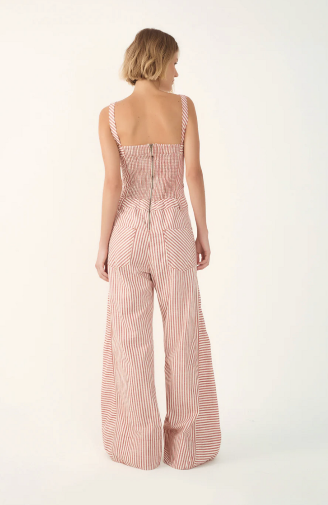 Dress To Clothing Striped Twill Jumpsuit