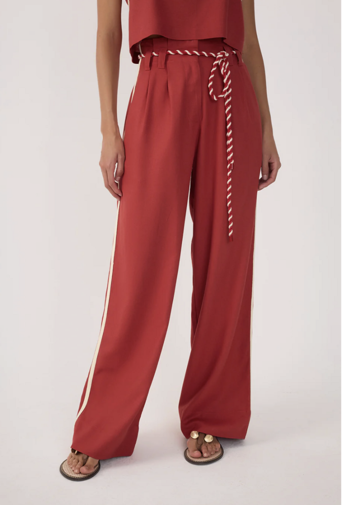 Dress To Clothing Contrast Trouser w/ Rope Belt