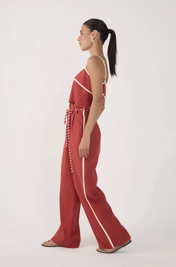 Dress To Clothing Contrast Trouser w/ Rope Belt