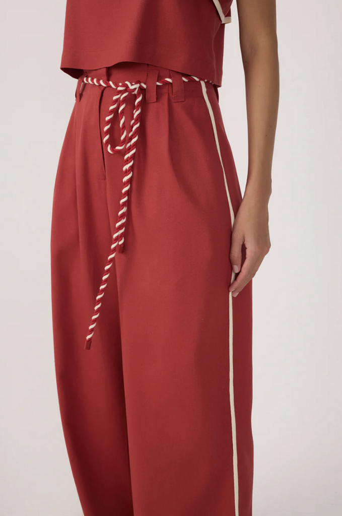 Dress To Clothing Contrast Trouser w/ Rope Belt