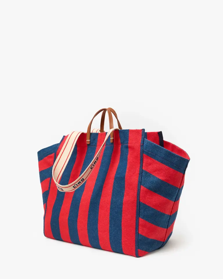 Clare V. Le  Cote Tote- Canvas Stripe