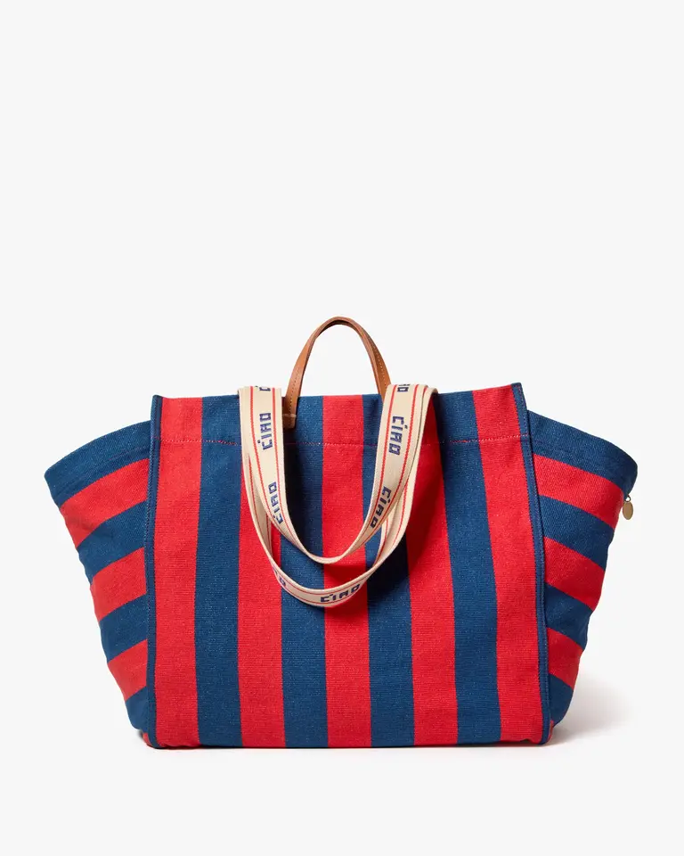 Clare V. Le  Cote Tote- Canvas Stripe