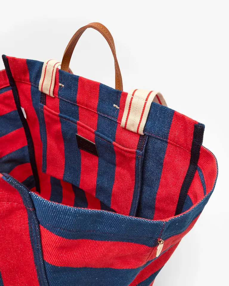 Clare V. Le  Cote Tote- Canvas Stripe