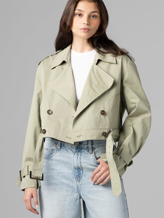 BlankNYC Business As Usual Cropped Trench Jacket