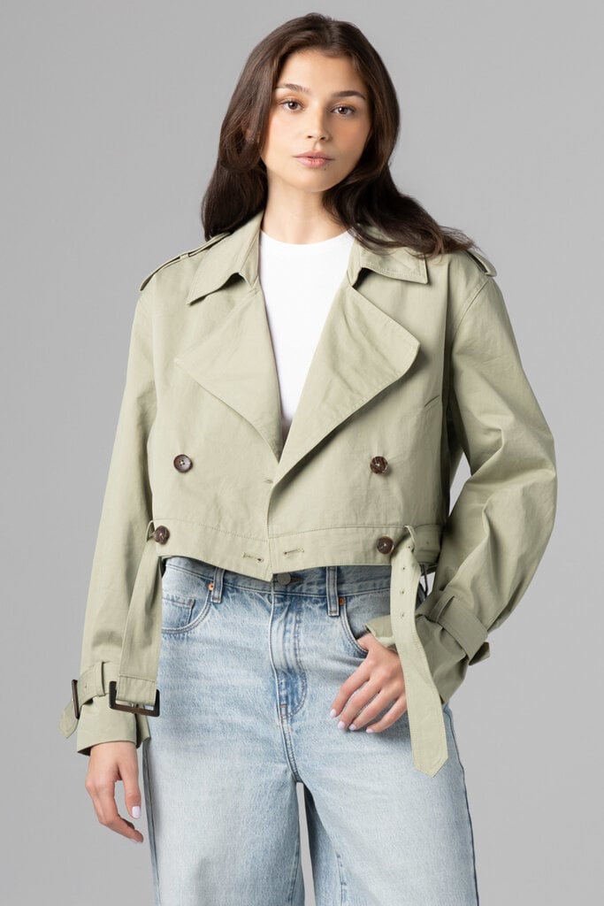 BlankNYC Business As Usual Cropped Trench Jacket