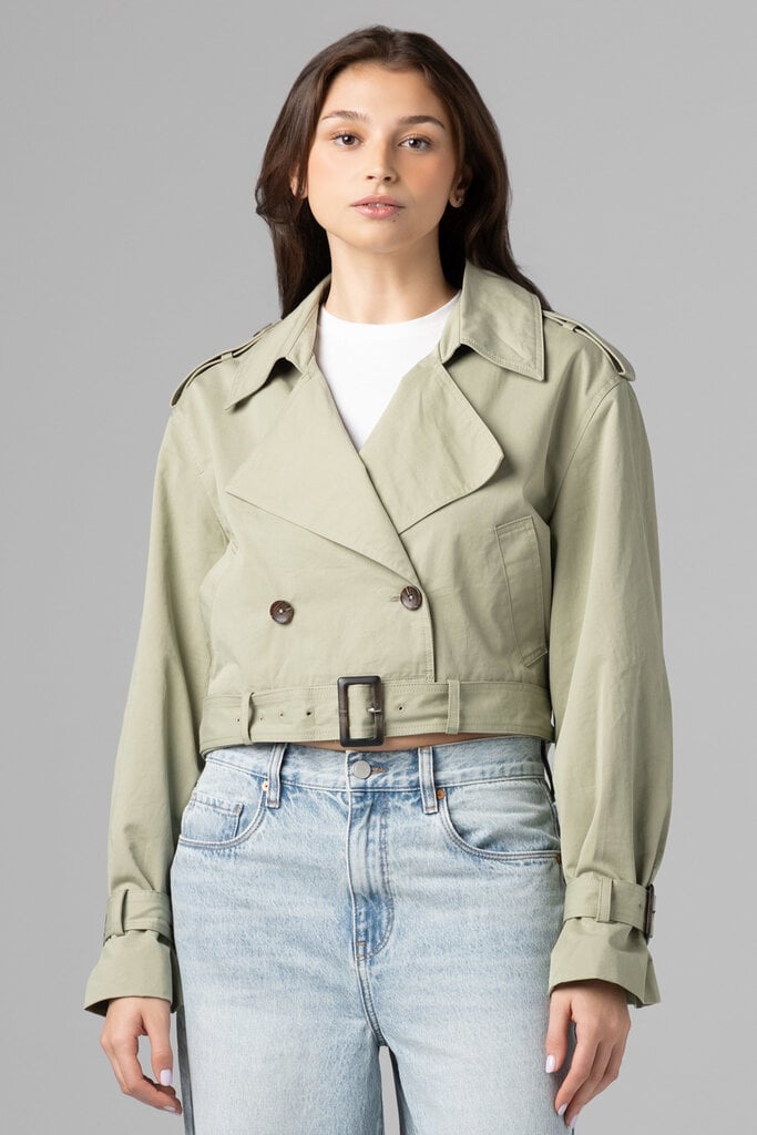 BlankNYC Business As Usual Cropped Trench Jacket