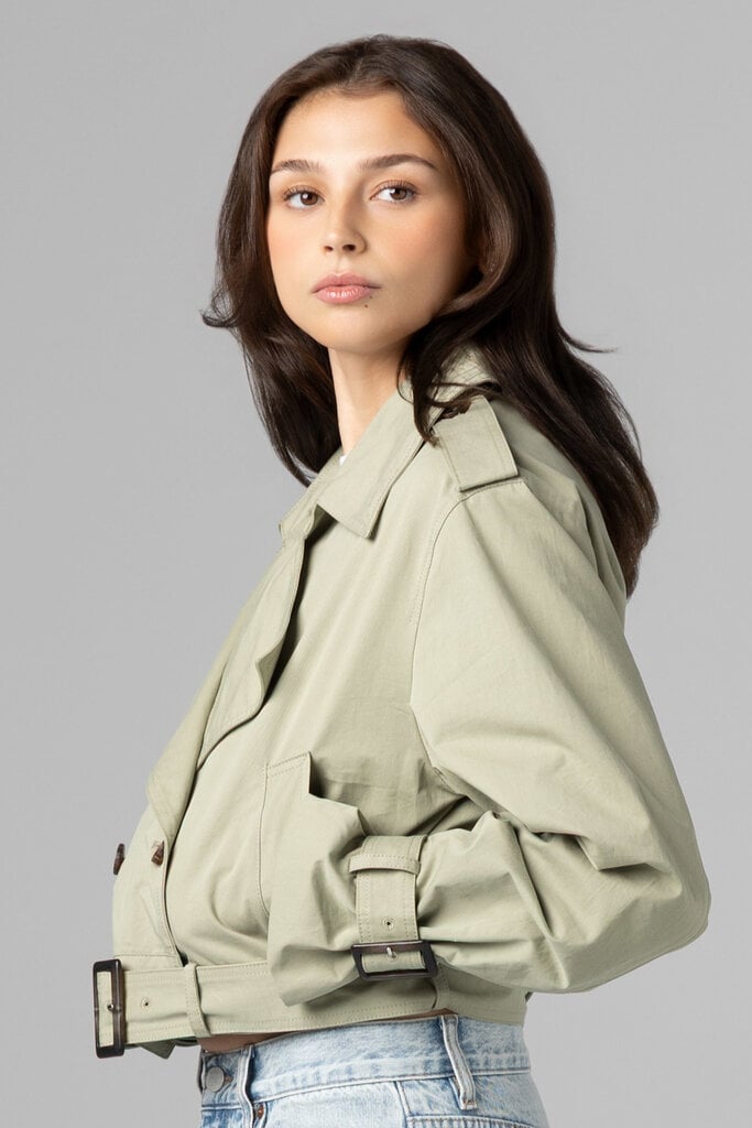 BlankNYC Business As Usual Cropped Trench Jacket