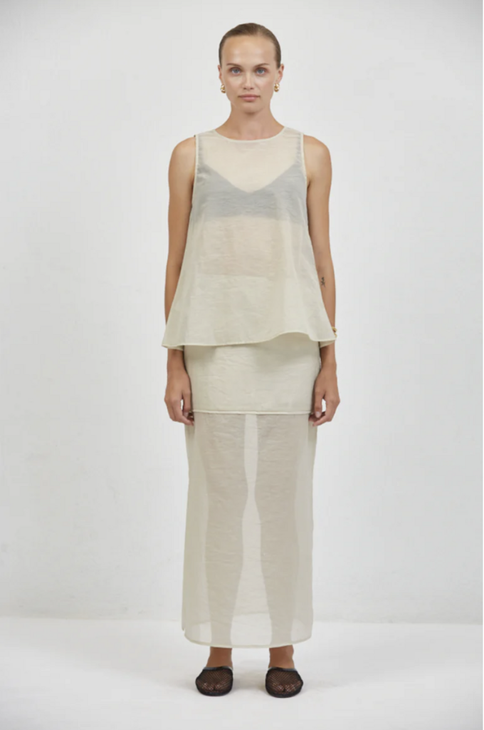 a ren Camille Sheer Skirt