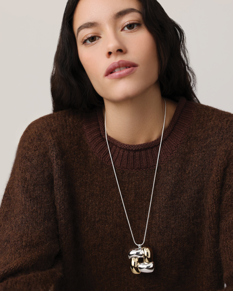 Jenny Bird Woven Square Pendant Necklace